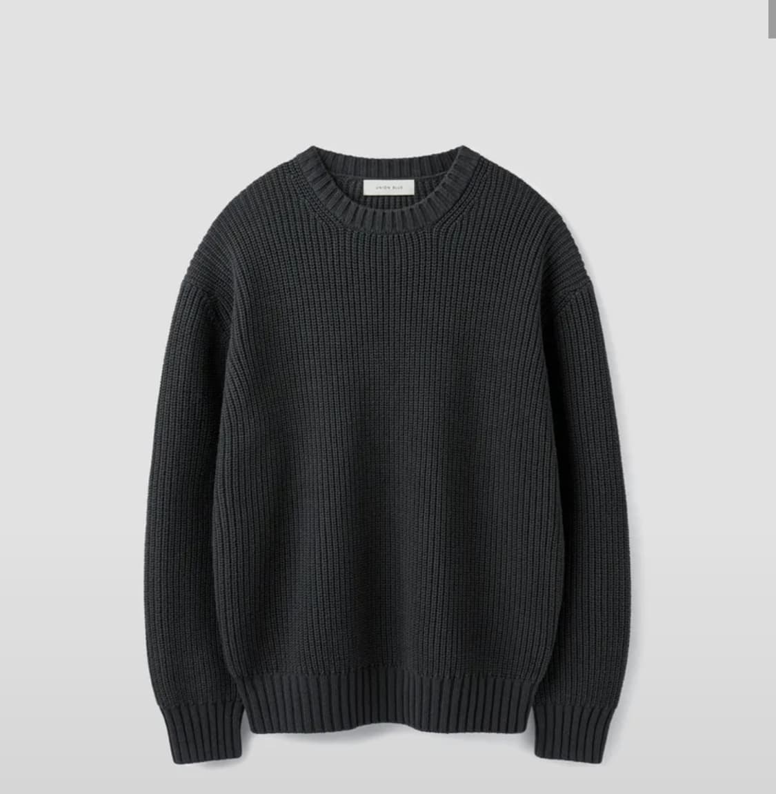 [M] 유니온블루 런드리 코튼 니트 차콜 상품이미지1