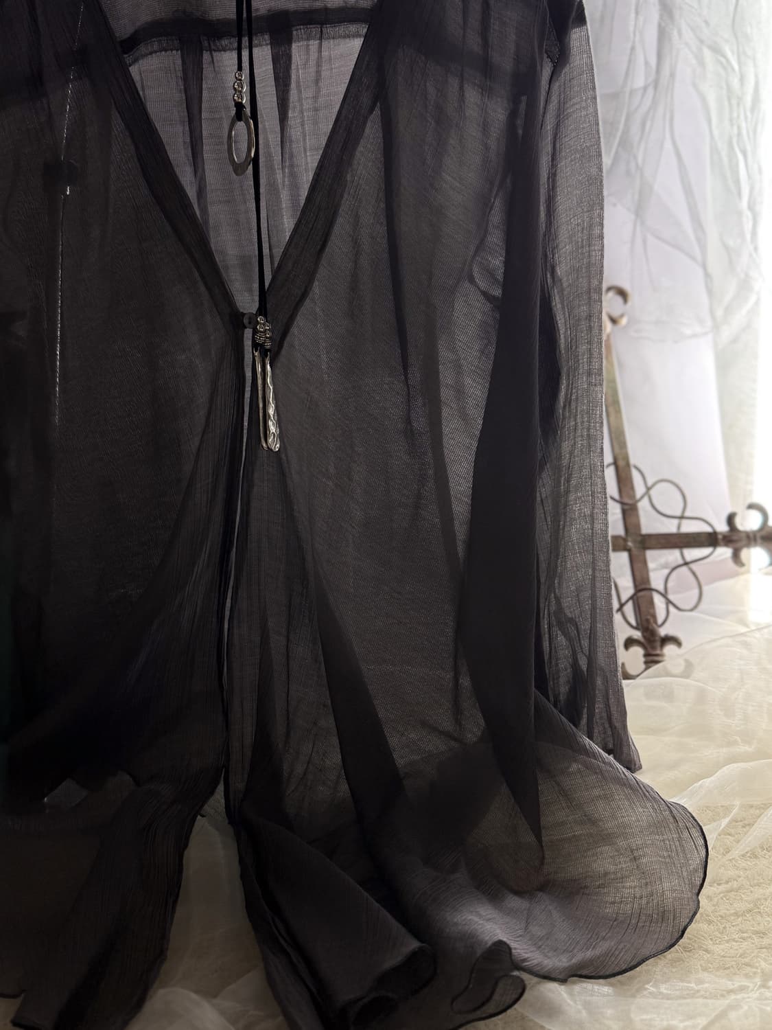 Charcoal See-Through Cardigan 0195 상품이미지2