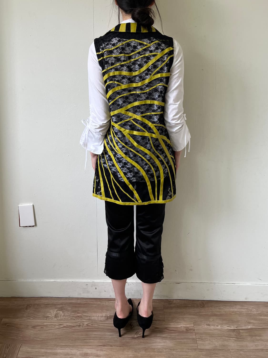 Japan vtg 시스루 레더 베스트 자켓 상품이미지10