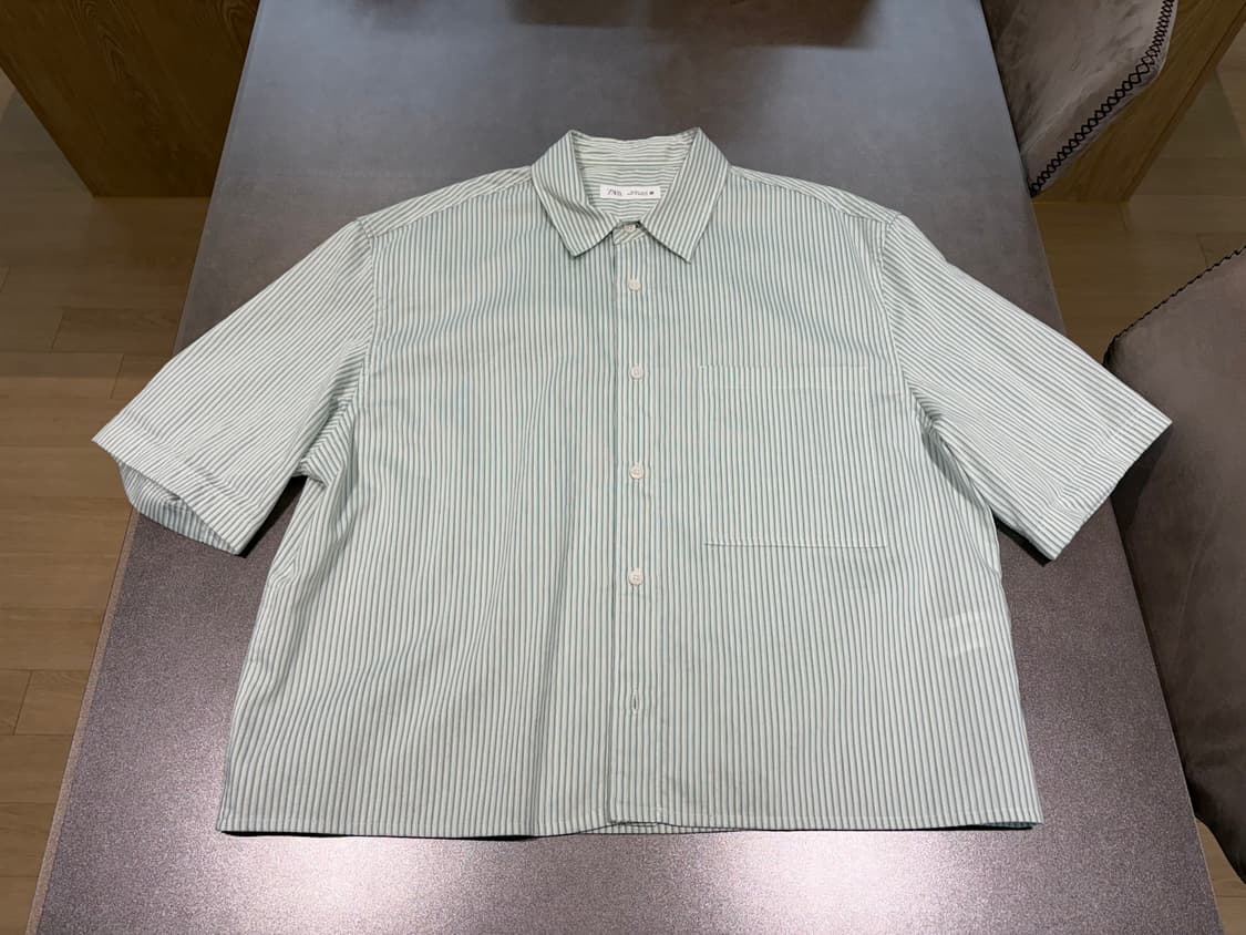 자라 크롭핏 체크셔츠 상품이미지1