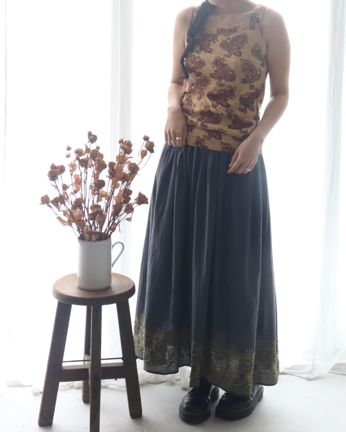 [Beams Heart] Ethnic Embroidery Skirt 상품이미지2