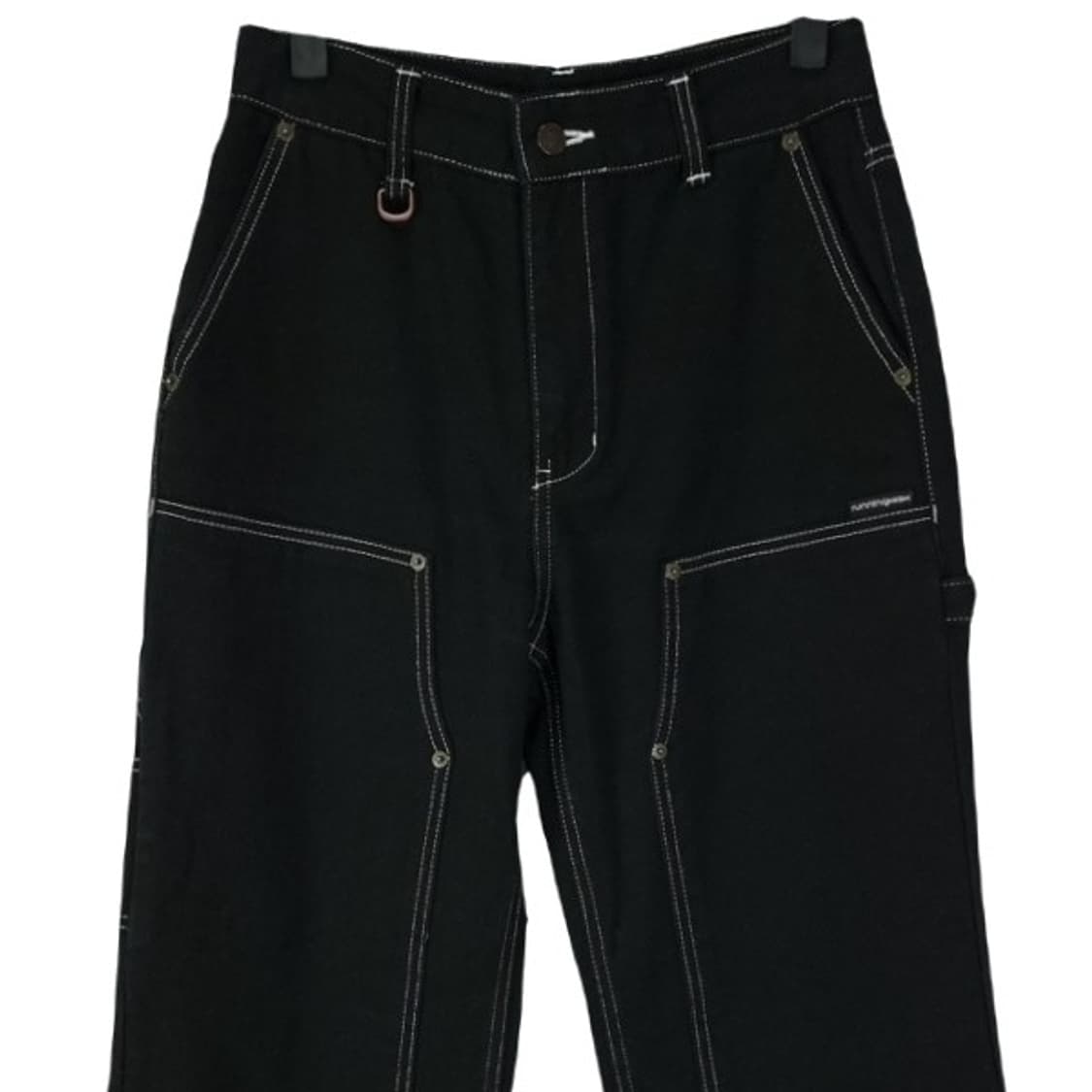 [러닝하이] 스트치 더블니 카펜터 와이드 팬츠 블랙 M19173 상품이미지4