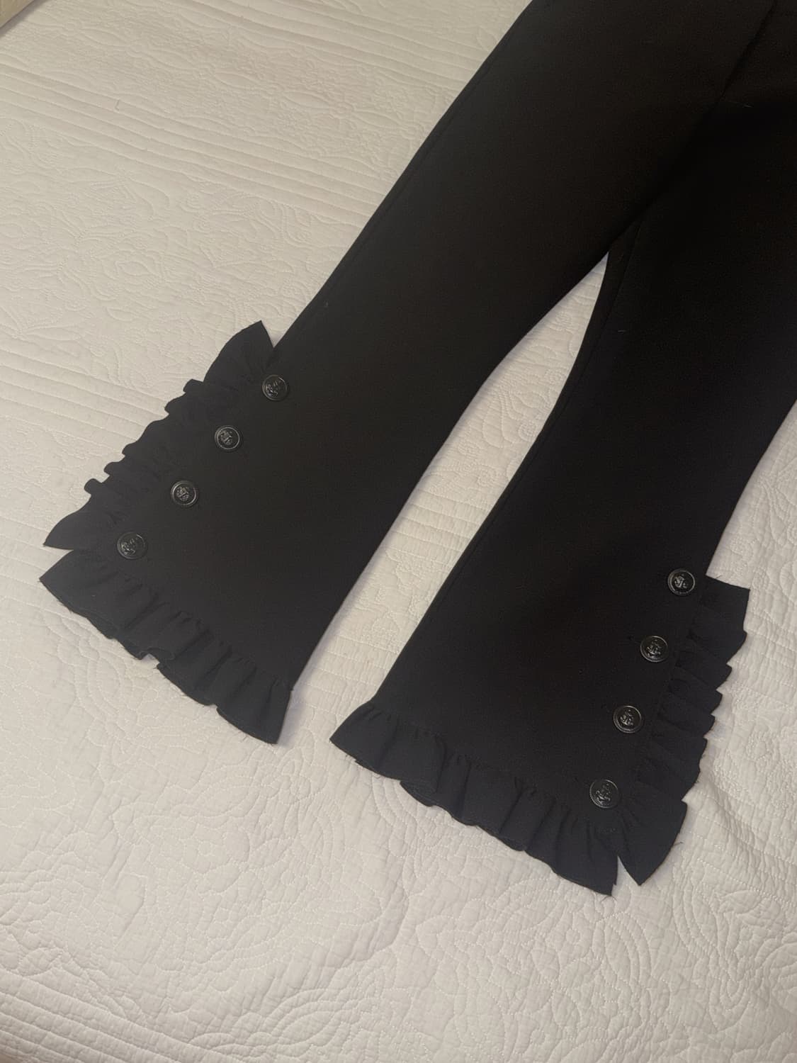 Msgm 러플 셔링 버튼 슬랙스 바지 블랙 이탈리아 55사이즈 상품이미지1