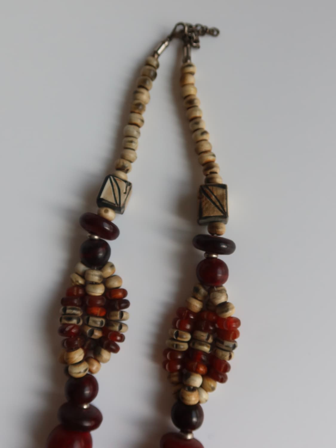 ethnic wooden & bead layered necklace 상품이미지5