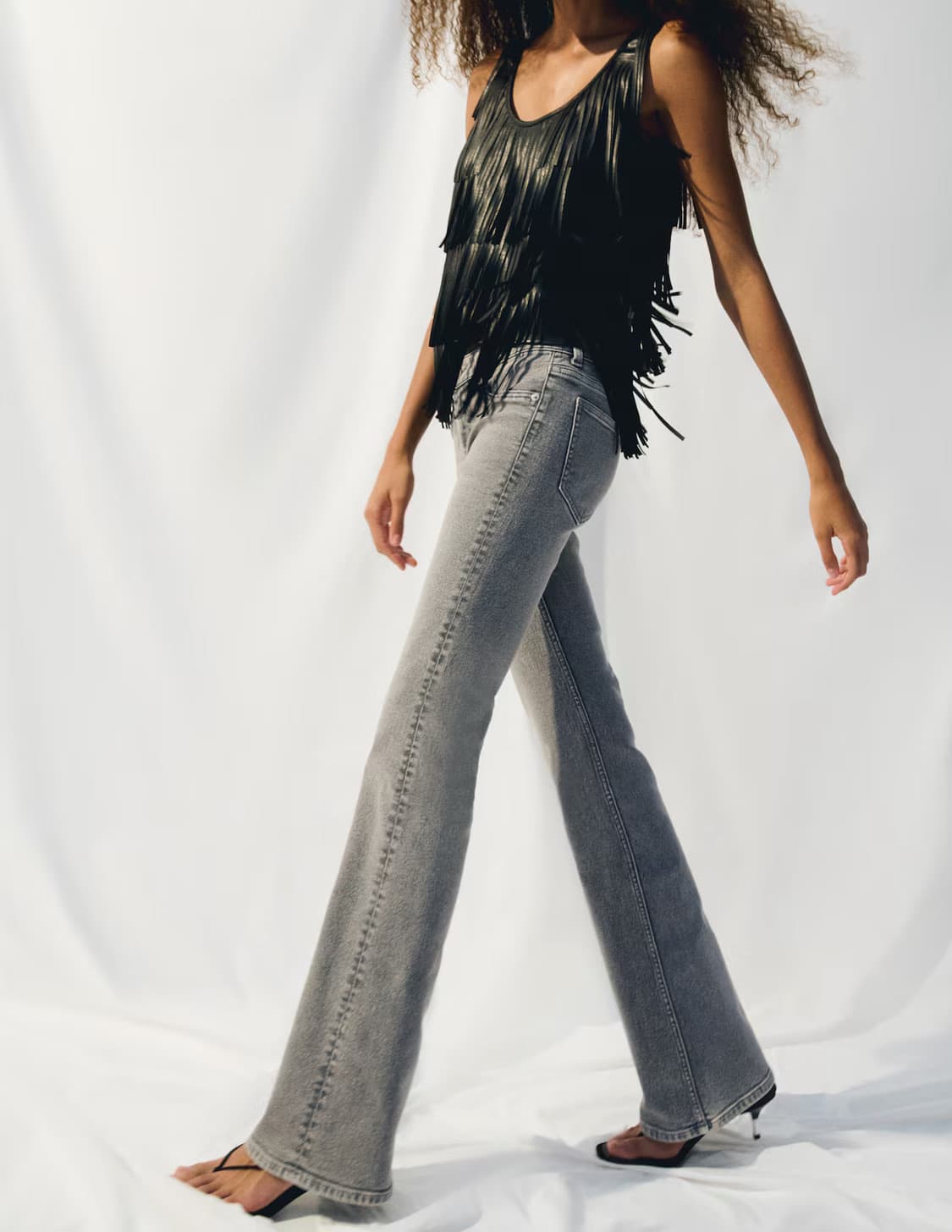 H&M 로우라이즈 플레어진 데님그레이 (36) 상품이미지3