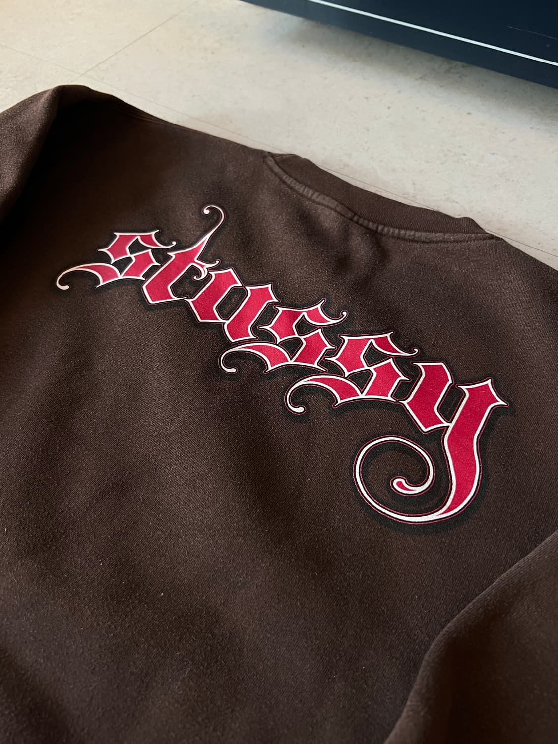 빈티지 00s 스투시 스웨트셔츠 브라운 상품이미지5