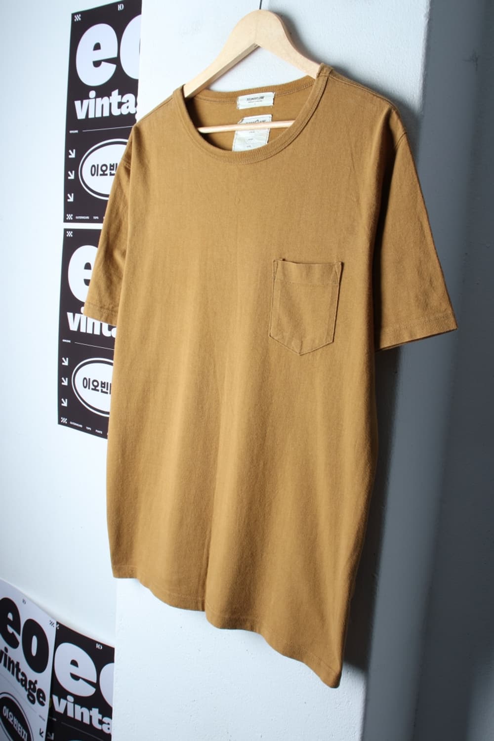 (L-XL) 모노플로우 반팔 티셔츠 포켓 브라운 아메카지-H32150 상품이미지1