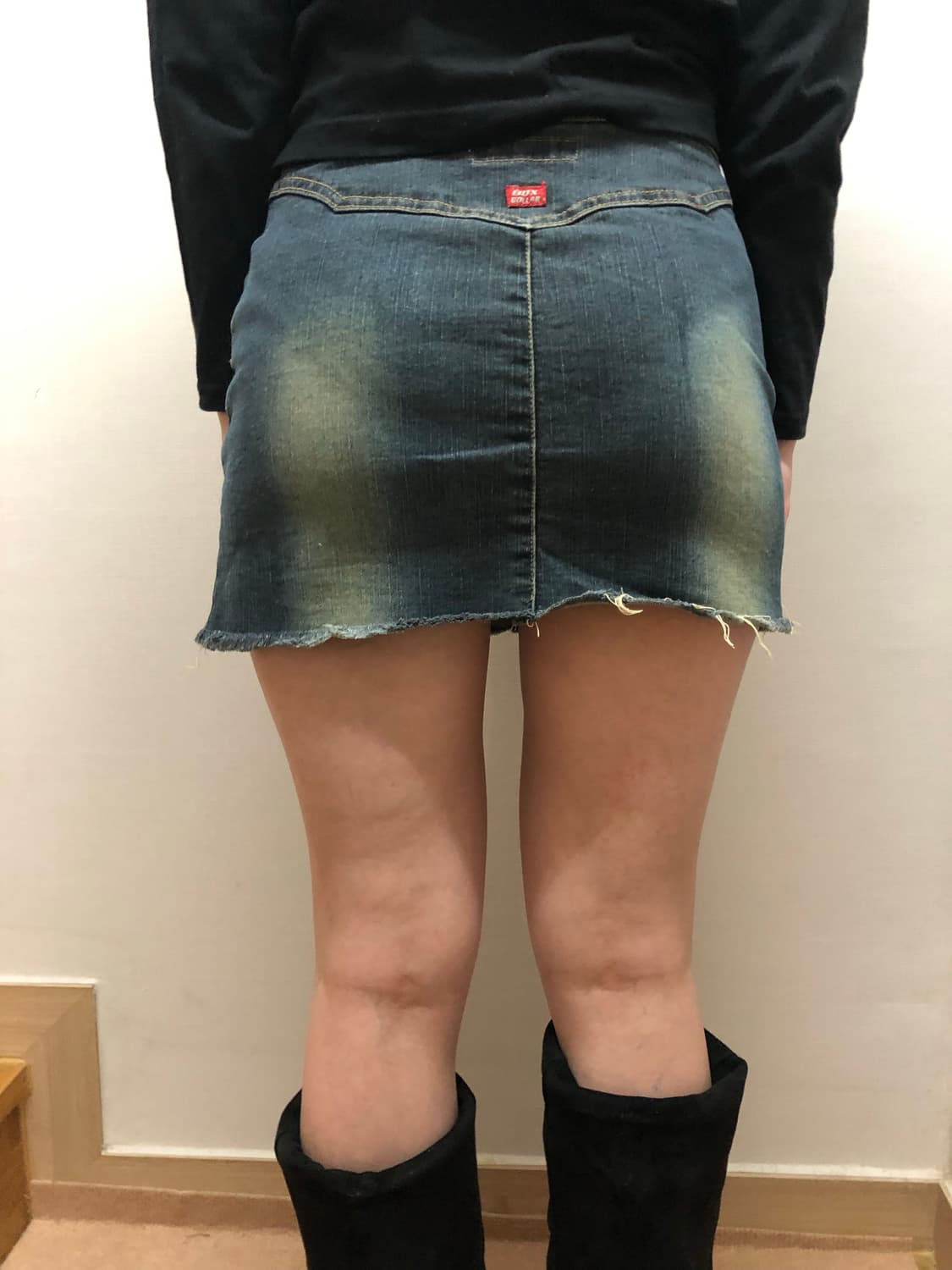 빈티지 데님 워싱 미니 스커트 상품이미지1