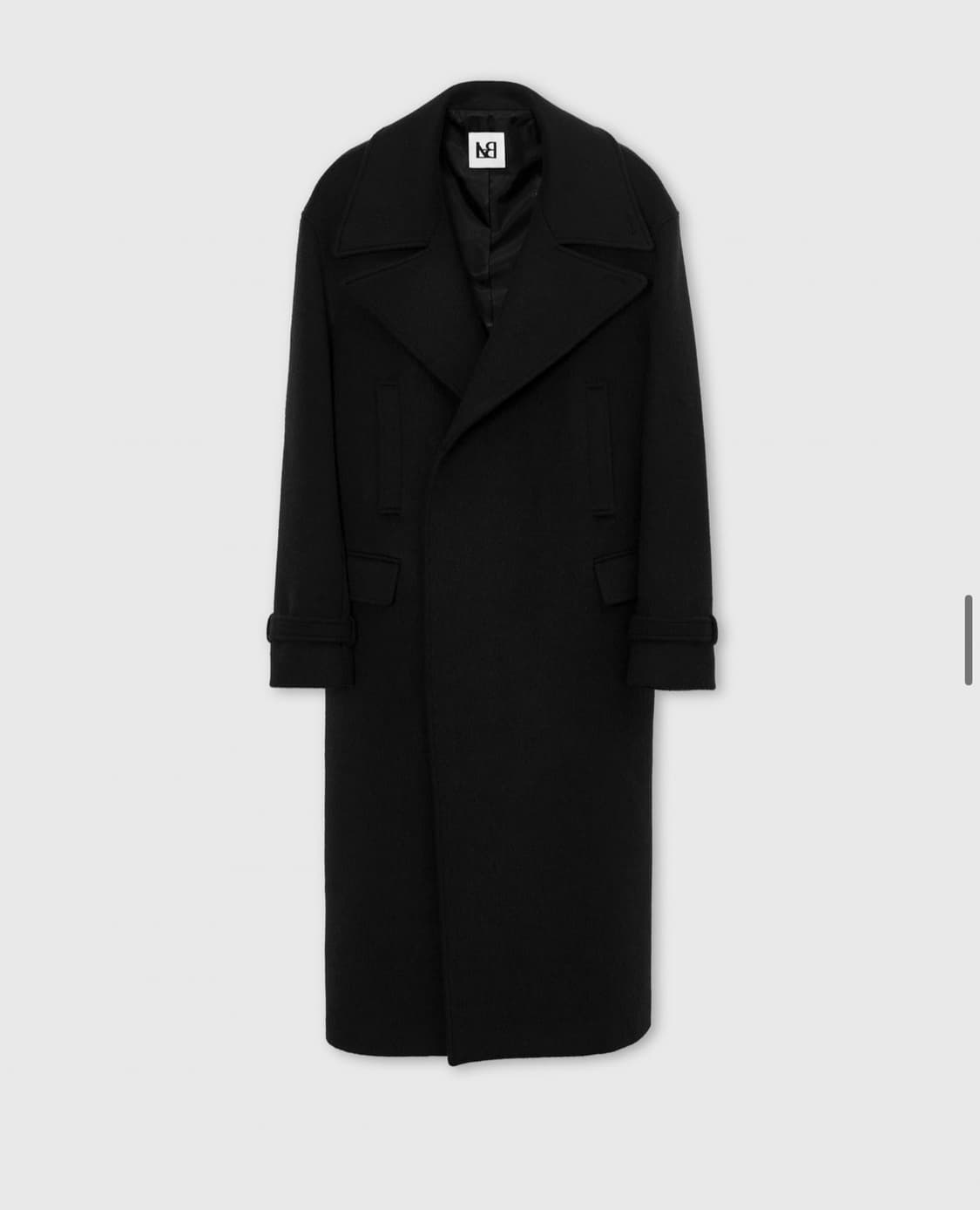 [1사이즈] 라벨아카이브 프리미엄 울 더블 브레스티드 코트 블랙 상품이미지7