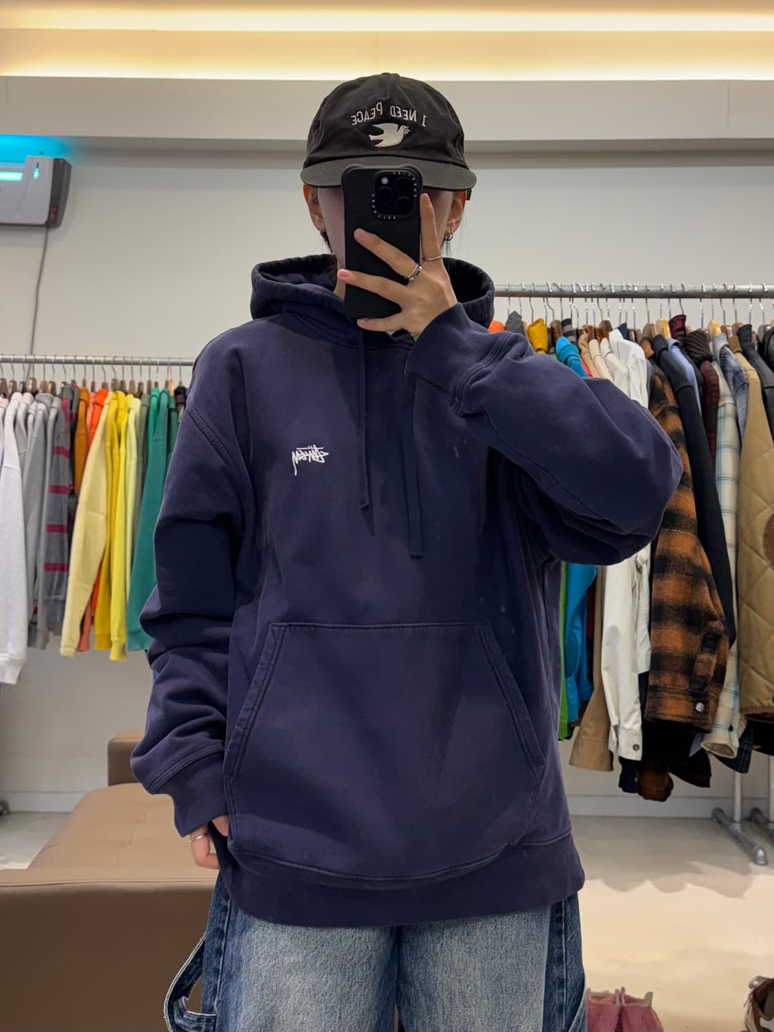 스투시 베이직 로고 자수 후드티 상품이미지4