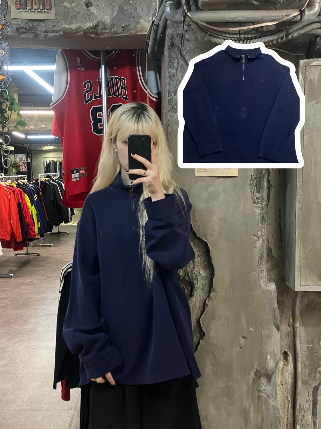 폴로 랄프로렌 아노락 니트 네이비 XL   #csz1912  상품이미지1