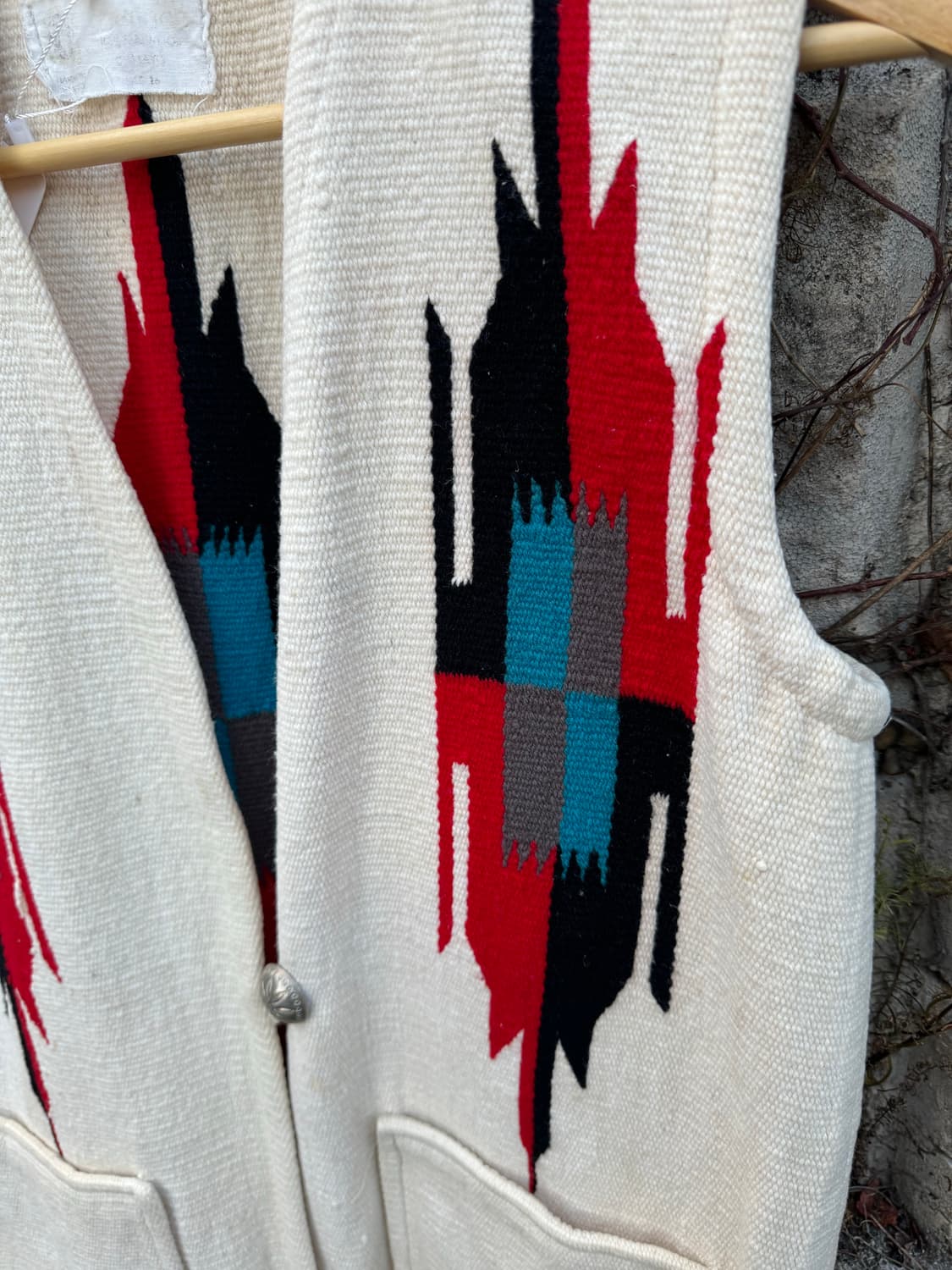 40s ~ 50s 빈티지 핸드 우븐 울 오르테가 치마요 베스트 센티넬라 상품이미지3