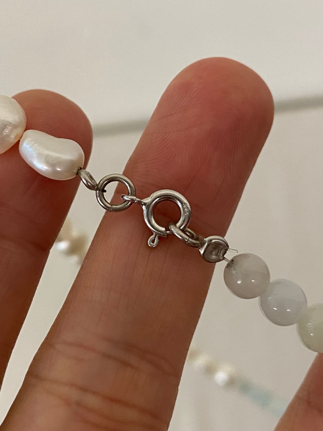 담수진주&옥 목걸이(silver) 상품이미지7