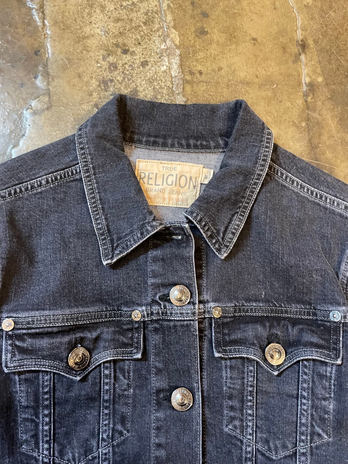 트루릴리전 이태리 엘라스틴혼방 흑청 트러커 자켓  상품이미지2