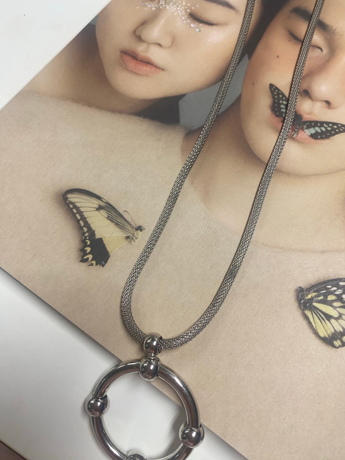 미국 빈티지 실버톤 서클 네크리스 목걸이 상품이미지4