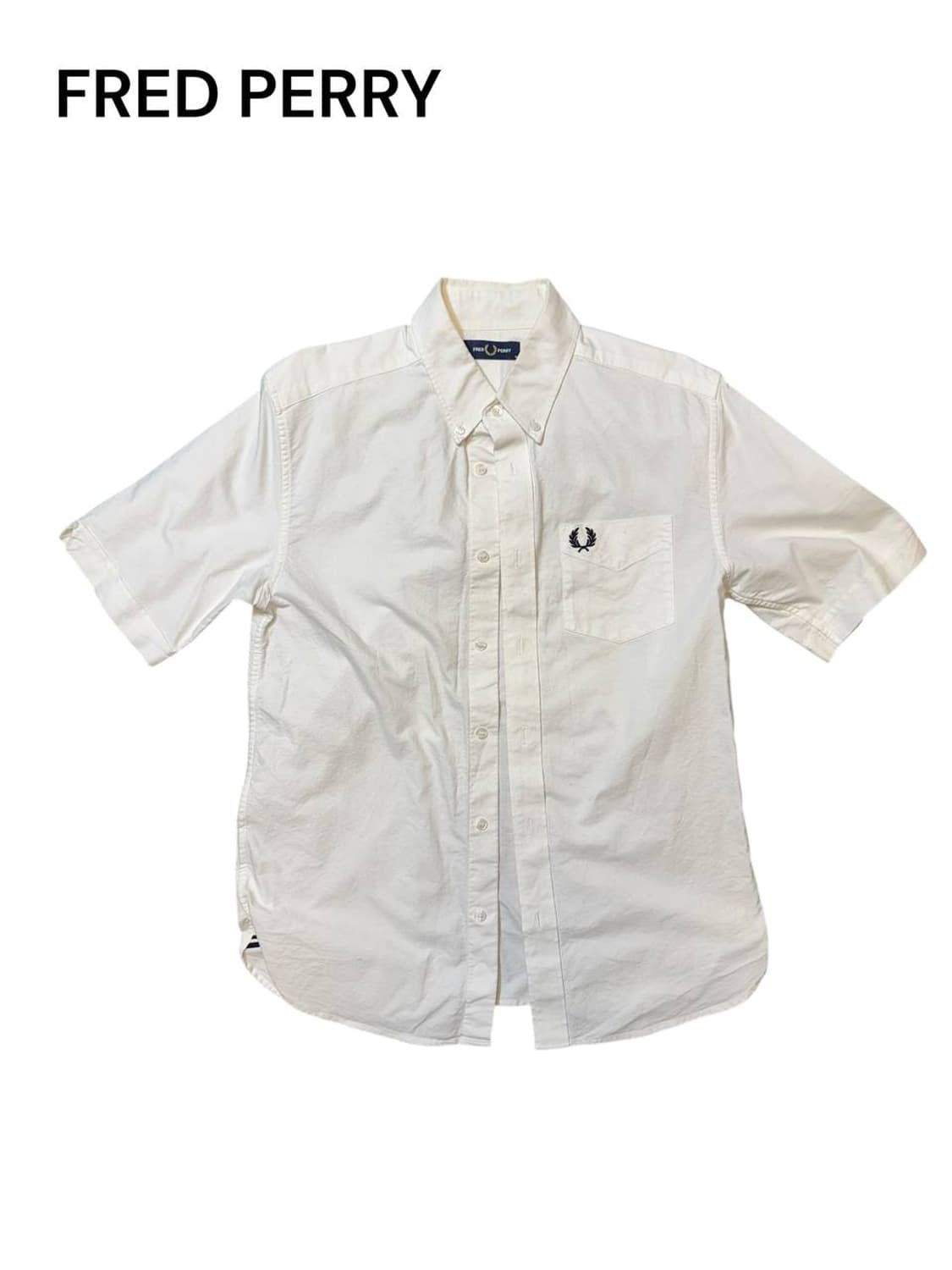 프레드 페리 옥스포드 반팔 셔츠 화이트 상품이미지1