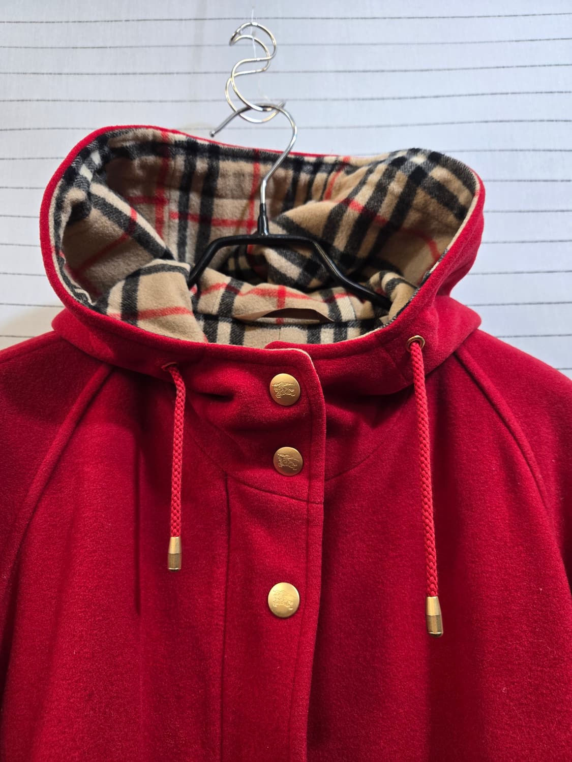 버버리 더플 롱 코트 레드 상품이미지10