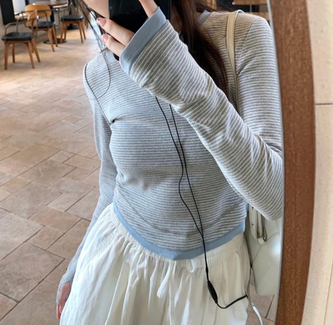 여성 레이어드 크롭 티셔츠 상품이미지1