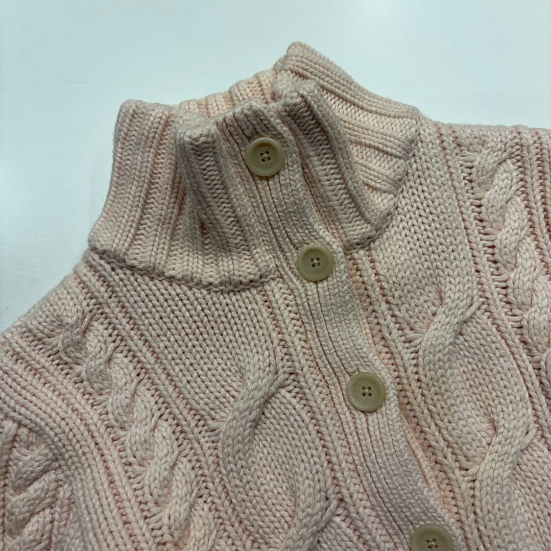 [S] 폴로랄프로렌  코튼 케이블 니트 가디건 핑크색 C376 상품이미지4