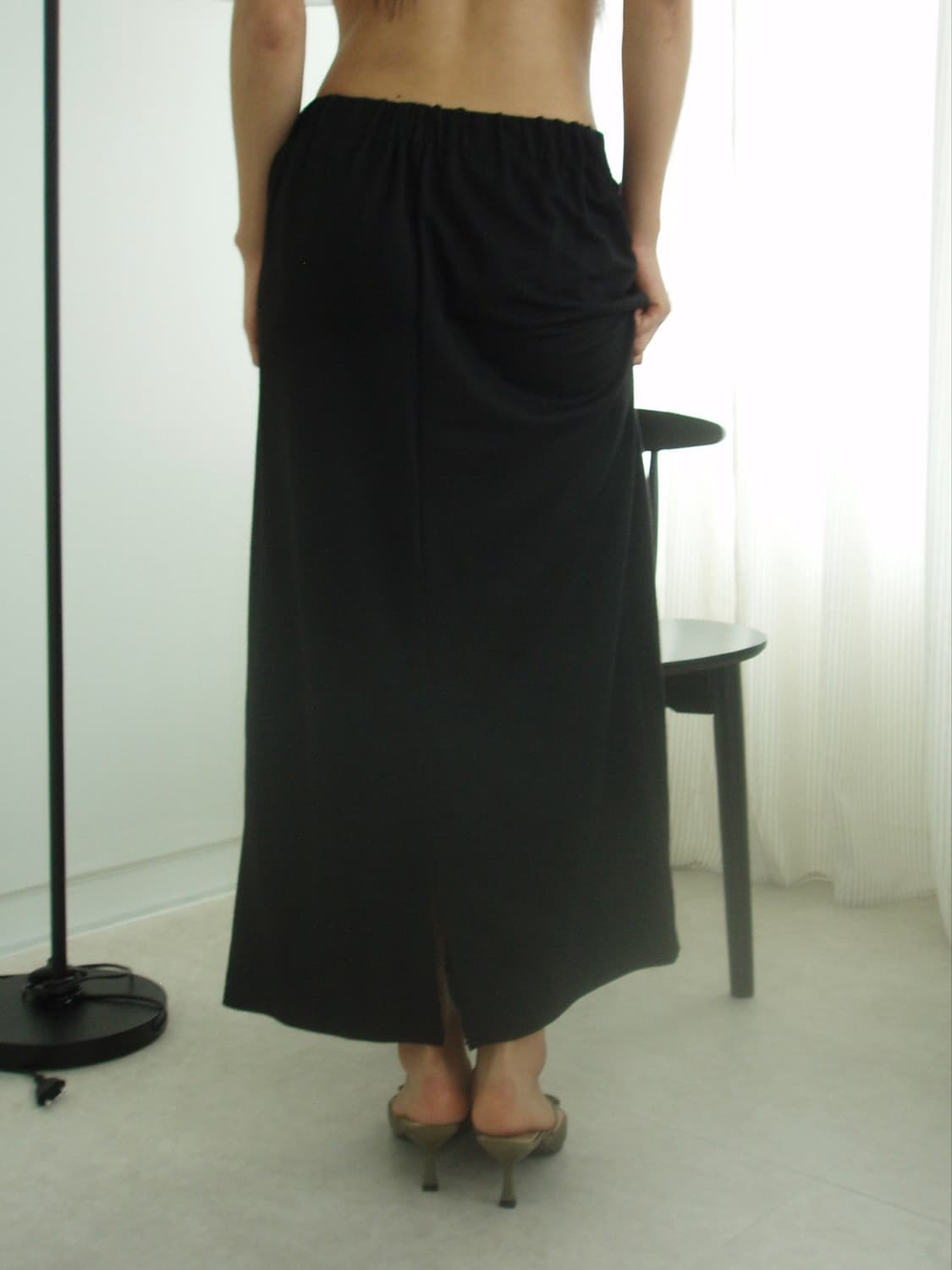Black twist long skirt 상품이미지2