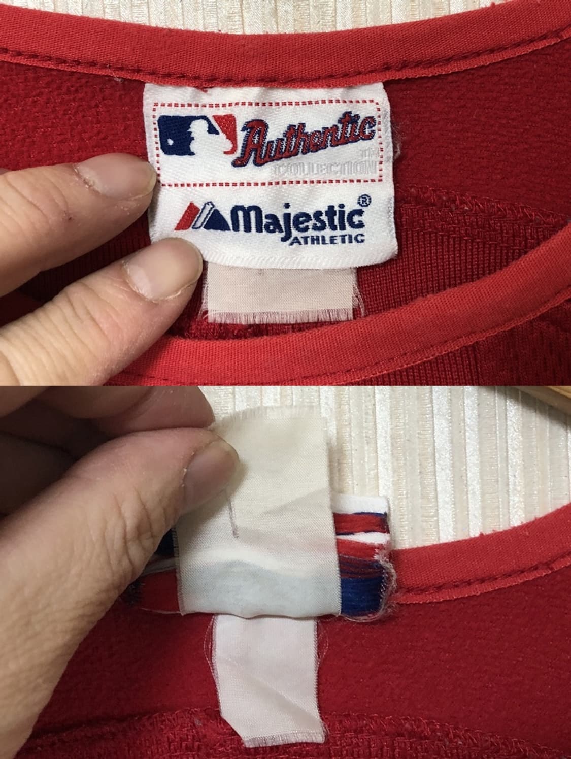 MLB 마제스틱 보스턴레드삭스 구형어센틱 플리스풀오버 M 상품이미지4