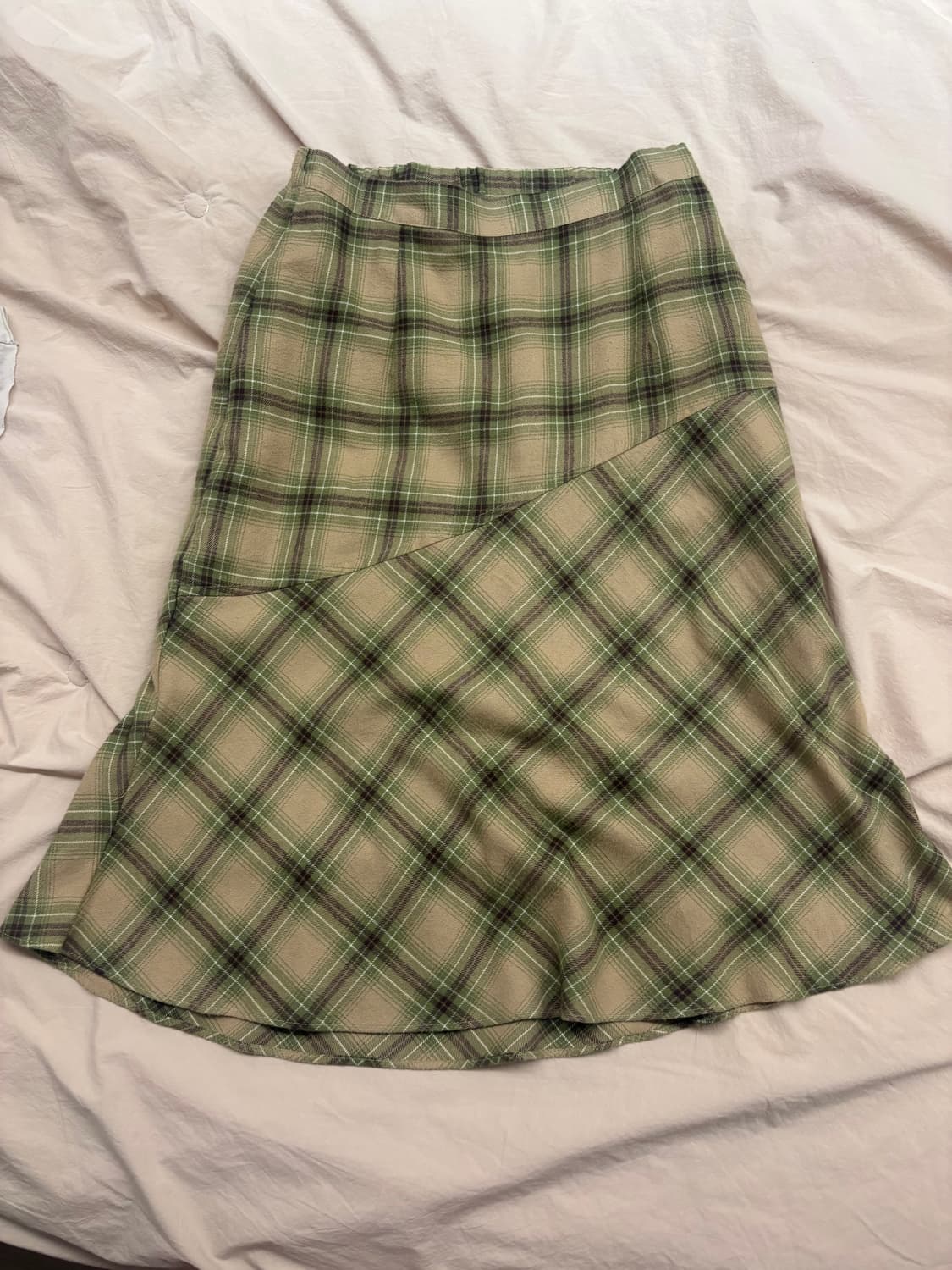 체크 미디 스커트 상품이미지1