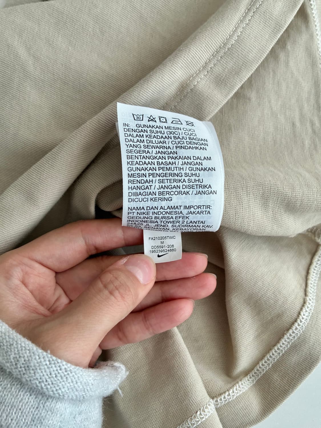 M) 나이키 더블 스우시 크롭 반팔 티셔츠 베이지 상품이미지7