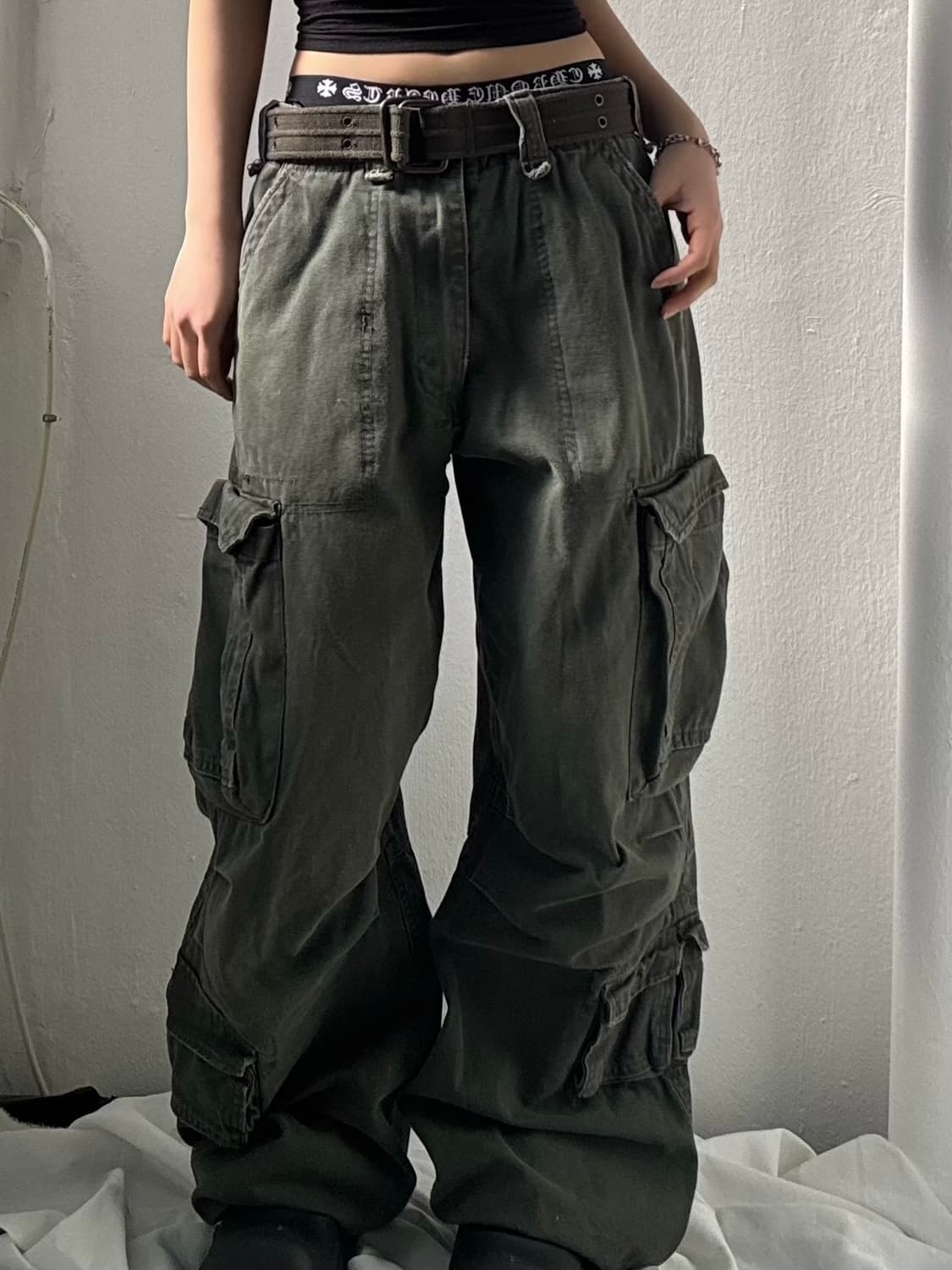 Vintage Khaki Multi Pocket Cargo Pants 상품이미지1