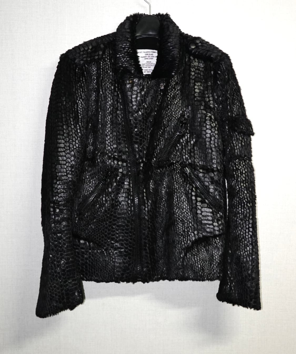 글램 펑크 블랙 스네이크 텍스처 자켓 상품이미지1