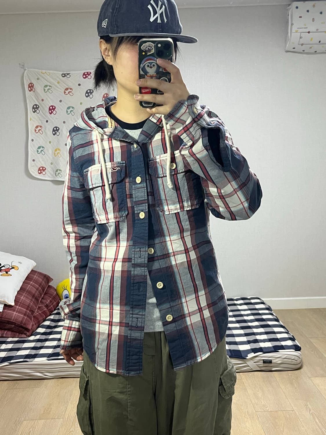 Hollister 홀리스터 후드 체크 셔츠 상품이미지3