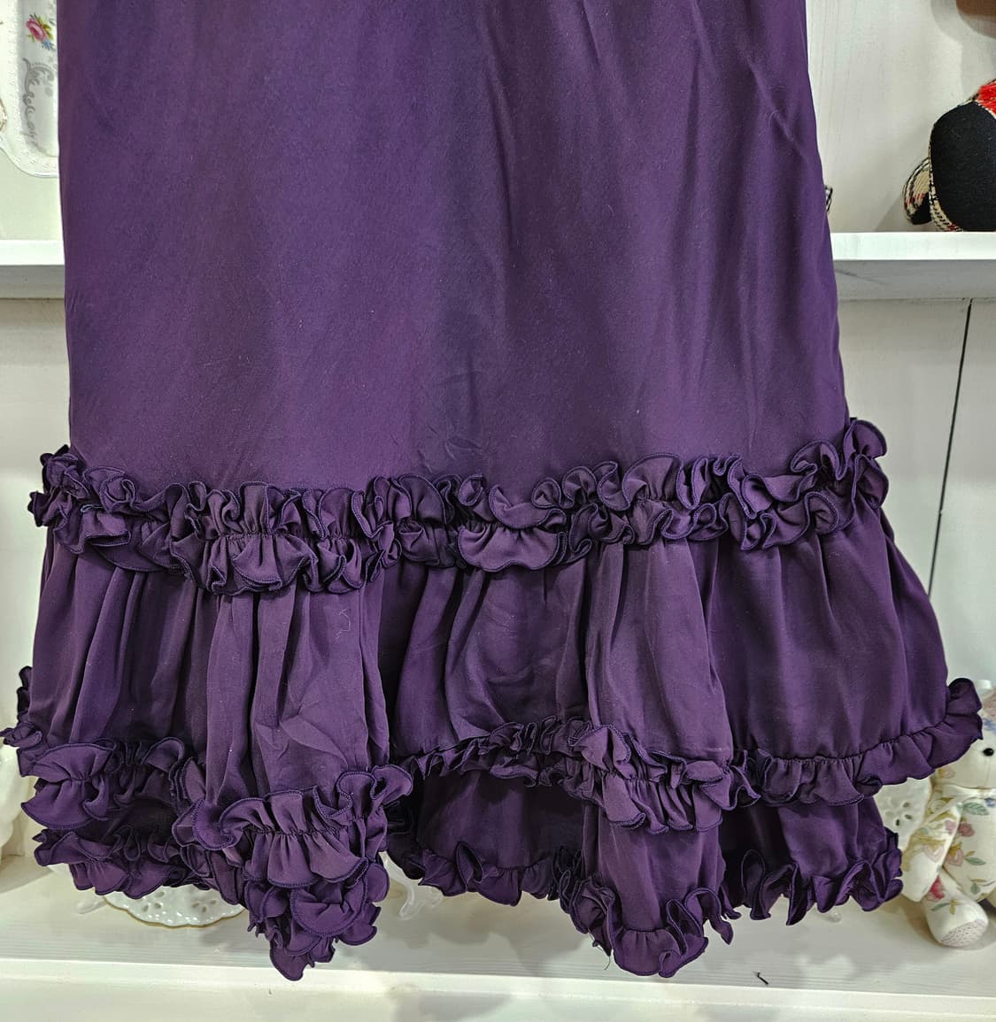 (axes femme) 퍼플 프릴 슬리브리스 원피스 상품이미지3