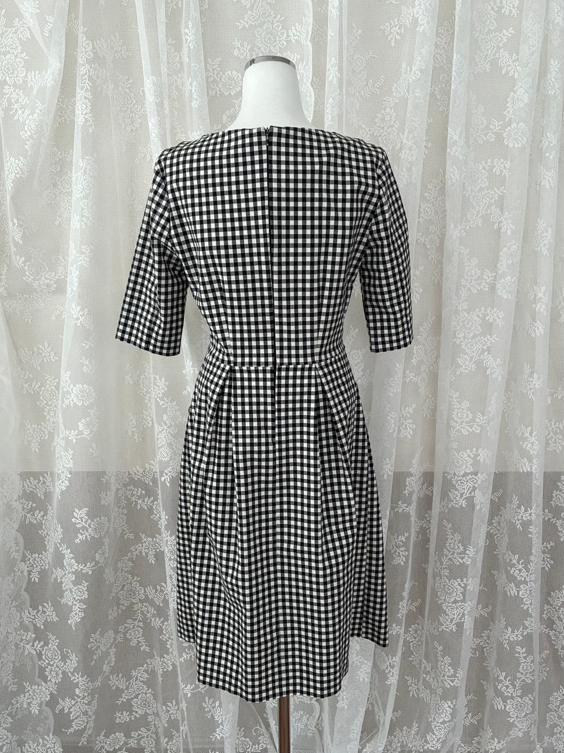 M) 오르 ORR 깅엄체크 원피스 블랙 상품이미지2