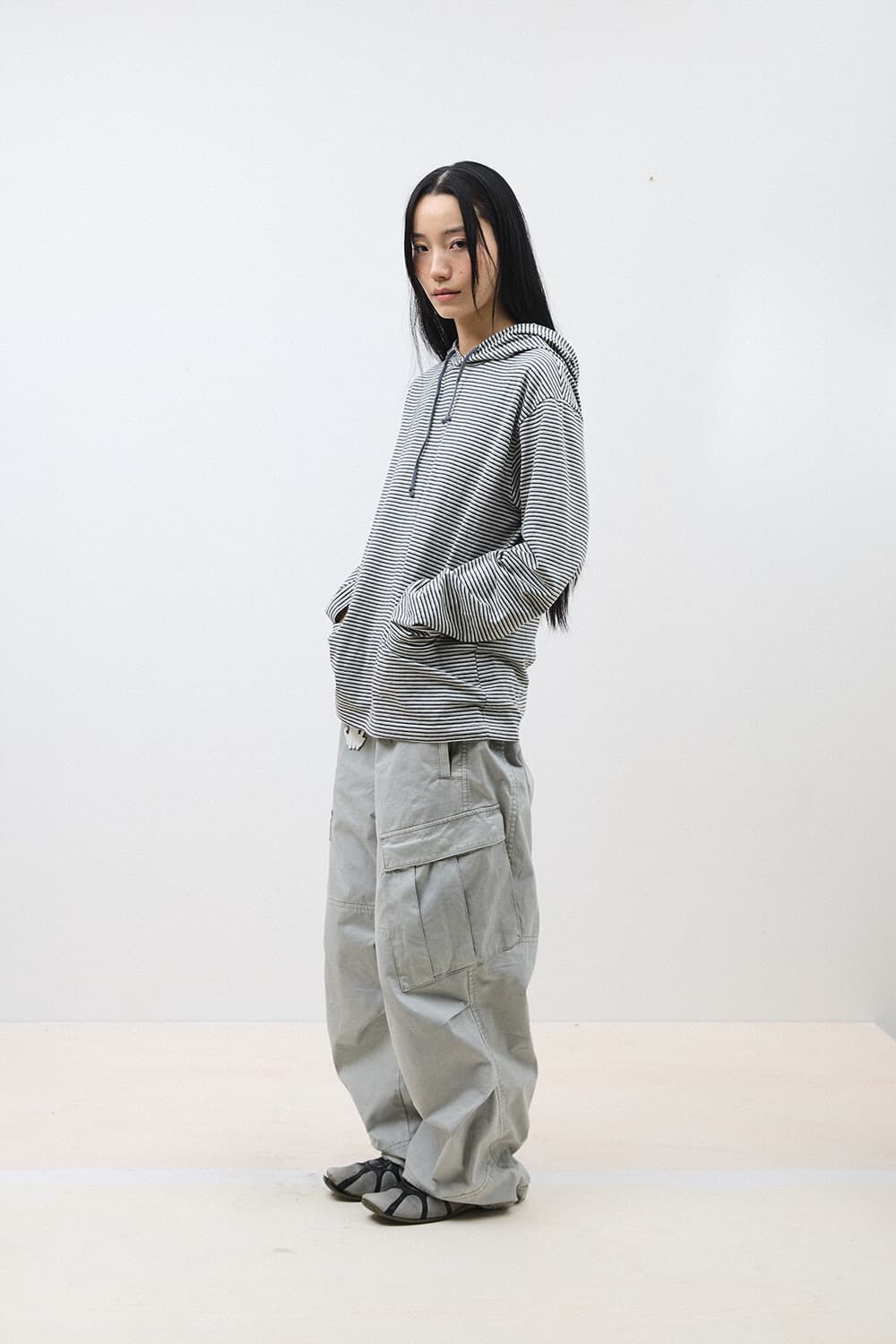 Stripe Hoodie Grey 상품이미지3