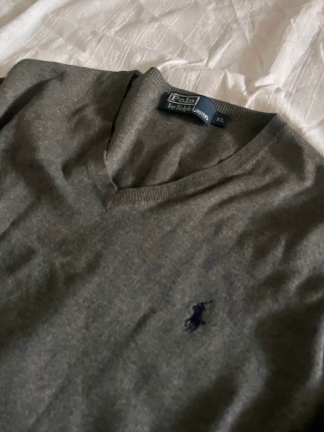 Polo Ralph Lauren dark gray Vneck knit 상품이미지3