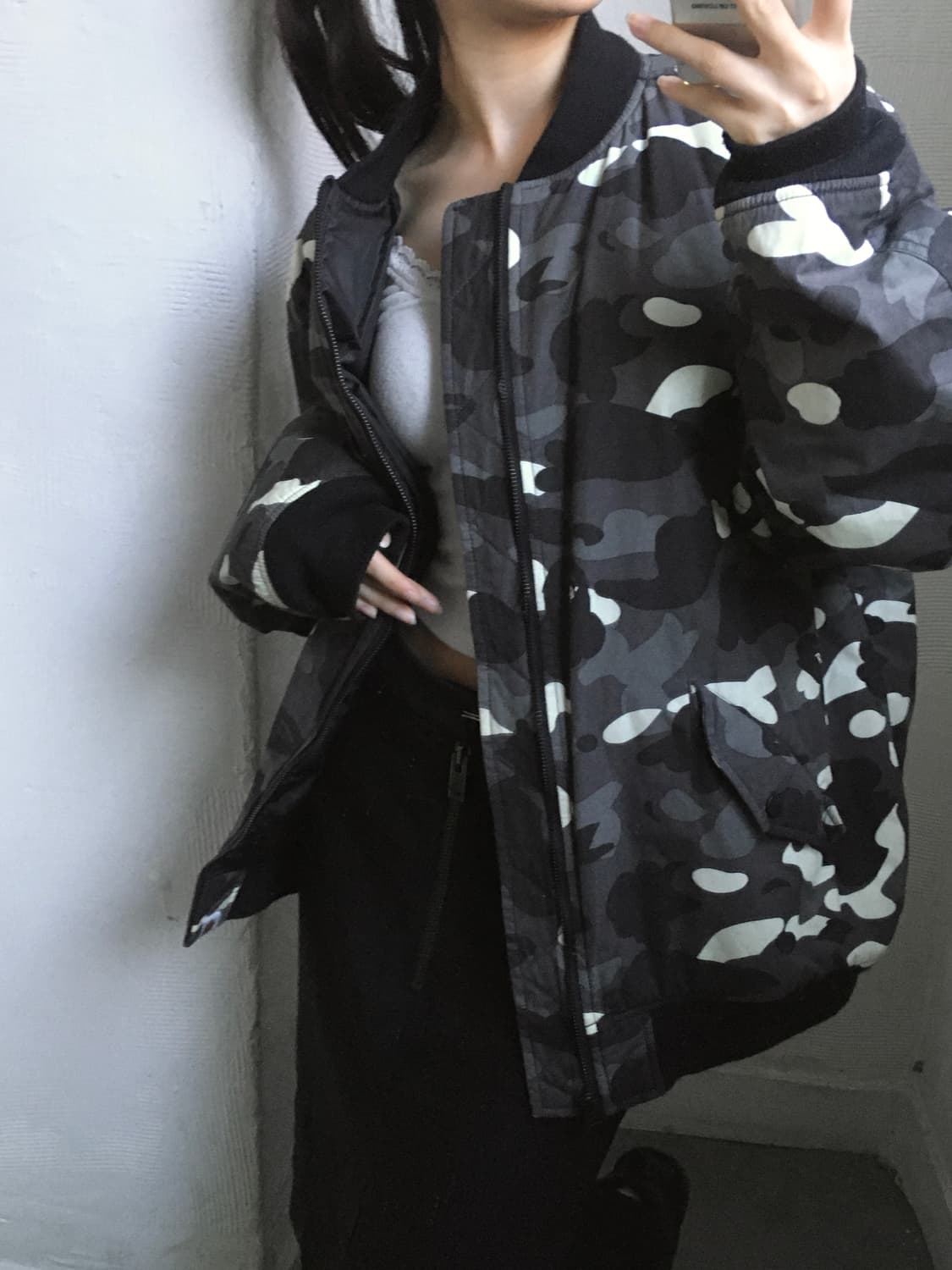 Bape 베이프 블랙 카모 봄버 자켓 상품이미지1