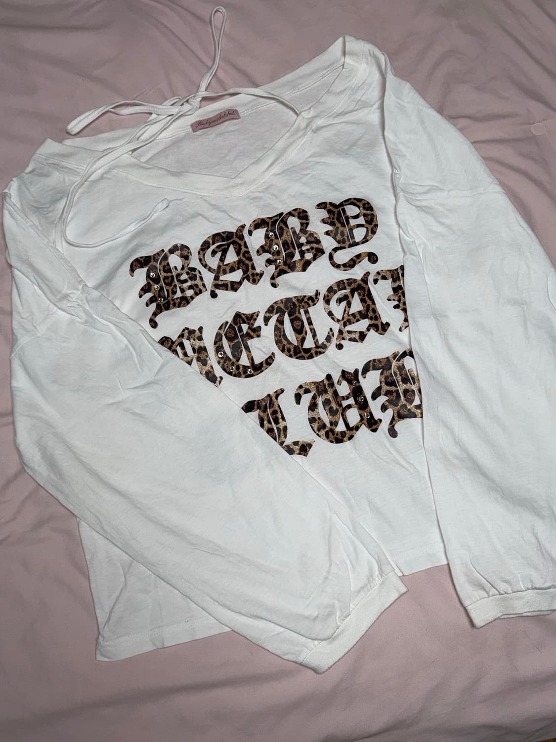 베이비메탈클럽 레오파드 로고 스트링티 화이트 상품이미지2