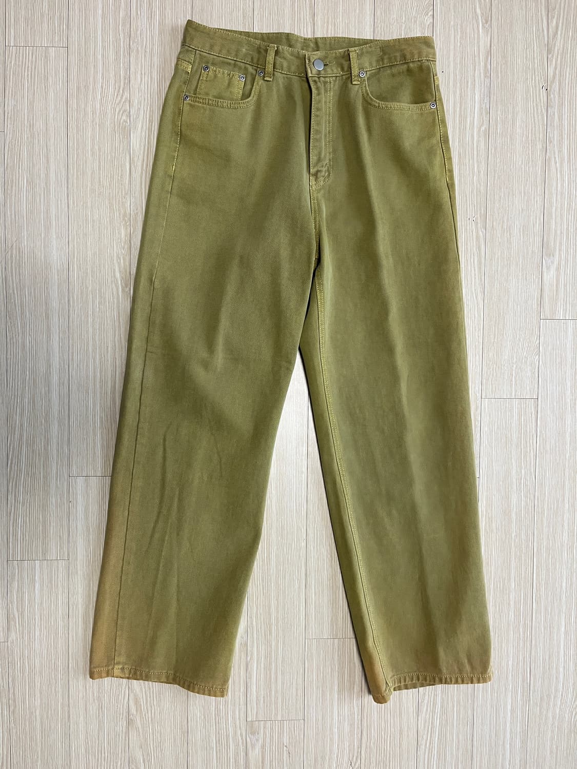 인템포무드 어글리 다잉 컬러 데님_모스올리브 M 상품이미지2