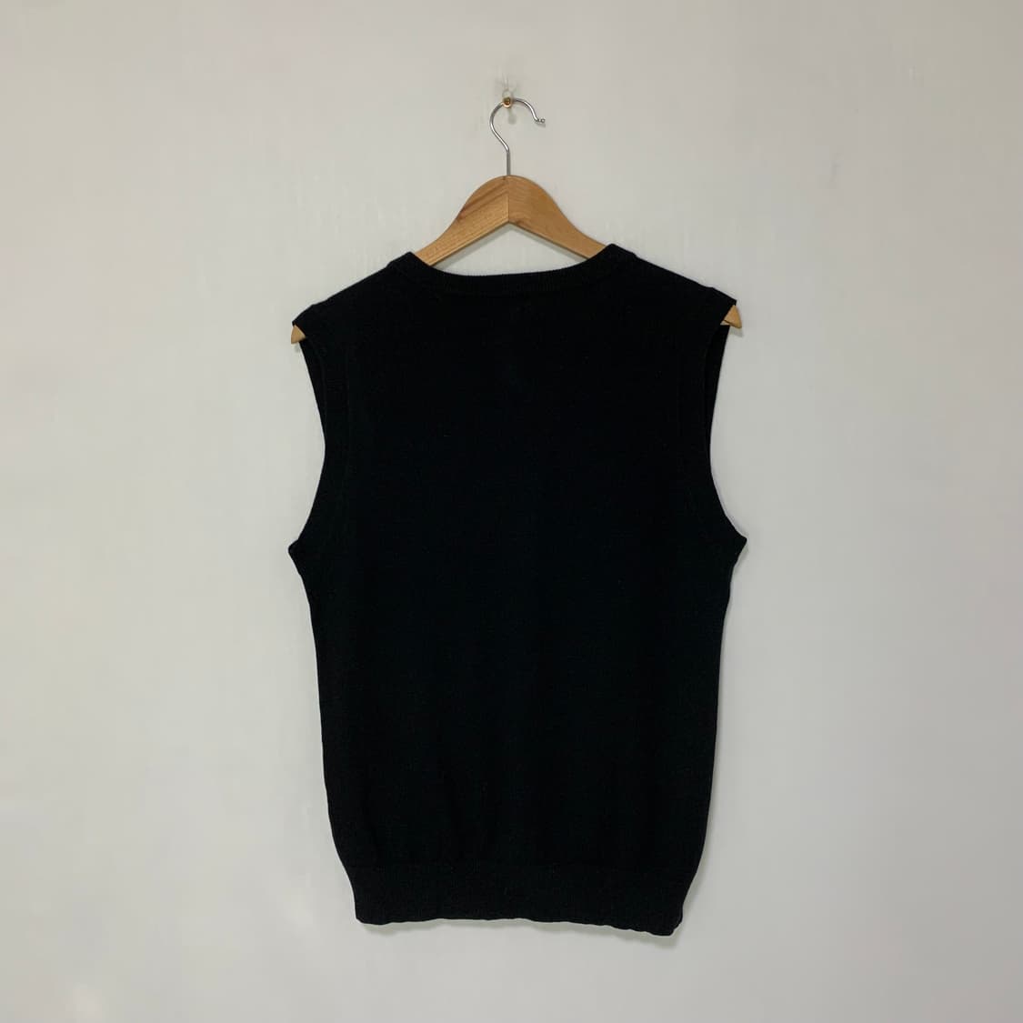 빈티지 캐시미어 100% 블랙 니트 베스트 조끼 L 상품이미지5