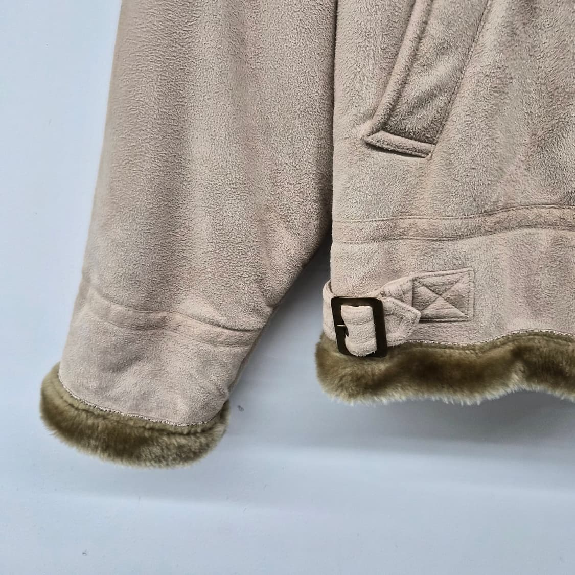 VAN 반 스웨이드 무스탕 자켓 아이보리 남성 M 상품이미지3