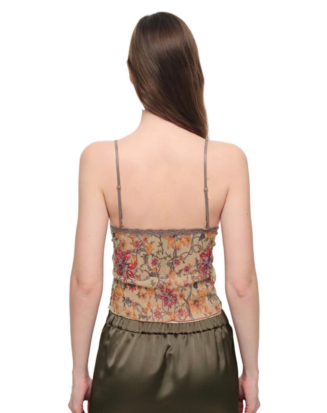 METALLIC FLORAL 03 LACE CAMI TOP (YELLOW 상품이미지3