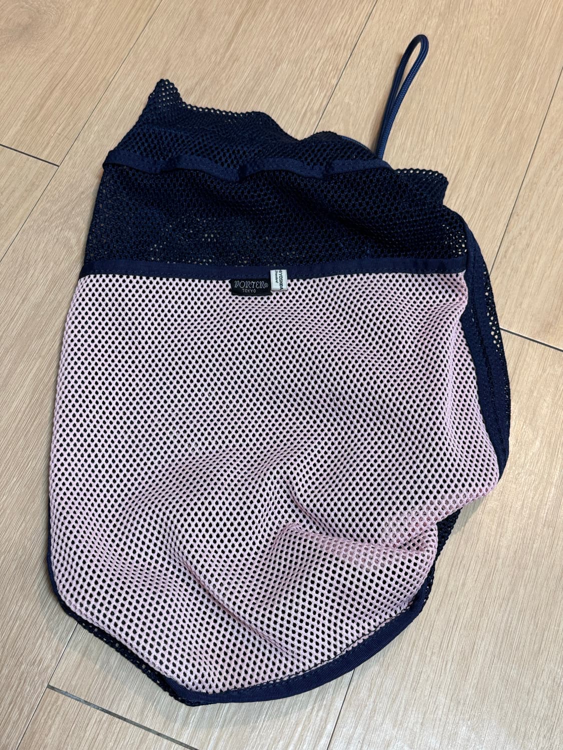 요시다포터 x 빔즈 별주 메쉬 사코슈 크로스백 네이비 핑크 상품이미지4