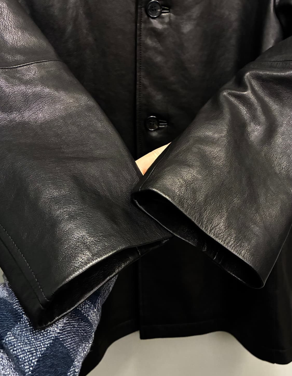 (XS)Dunst 던스트 유니섹스 램스킨 하프 카코트 레더자켓 상품이미지5