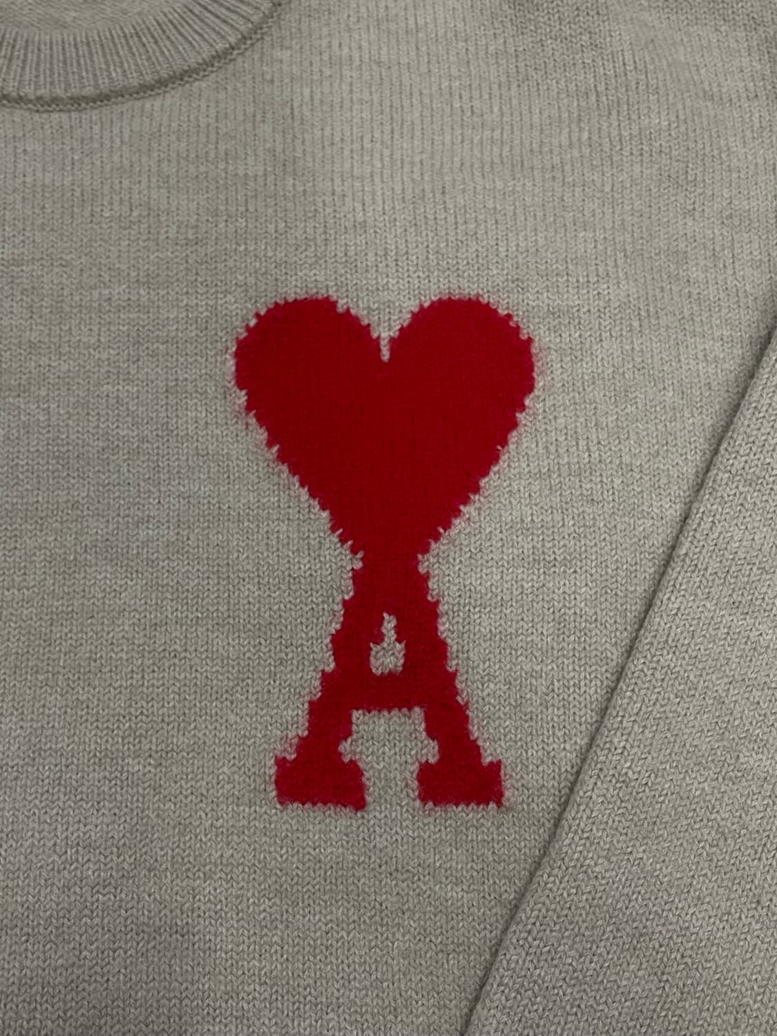 아미 인타르시아 빅하트 로고 니트 샴페인 베이지 [m] 상품이미지2