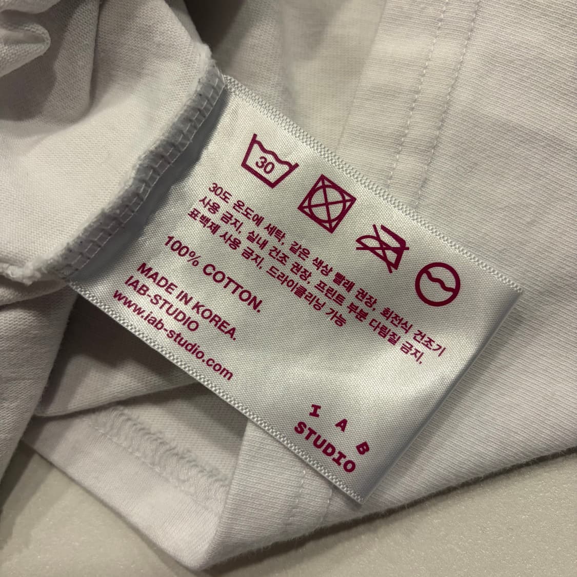 [XL] 아이앱스튜디오 IAB STUDIO 반팔 티셔츠 화이트 C516 상품이미지8