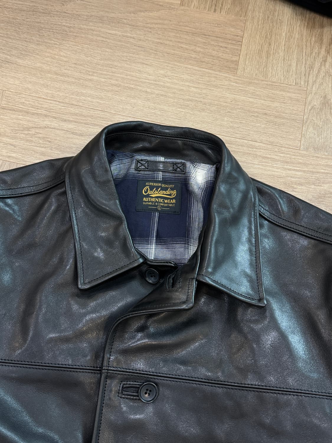 아웃스탠딩 워시드 카우하이드 카코트 - 블랙 L사이즈 상품이미지2