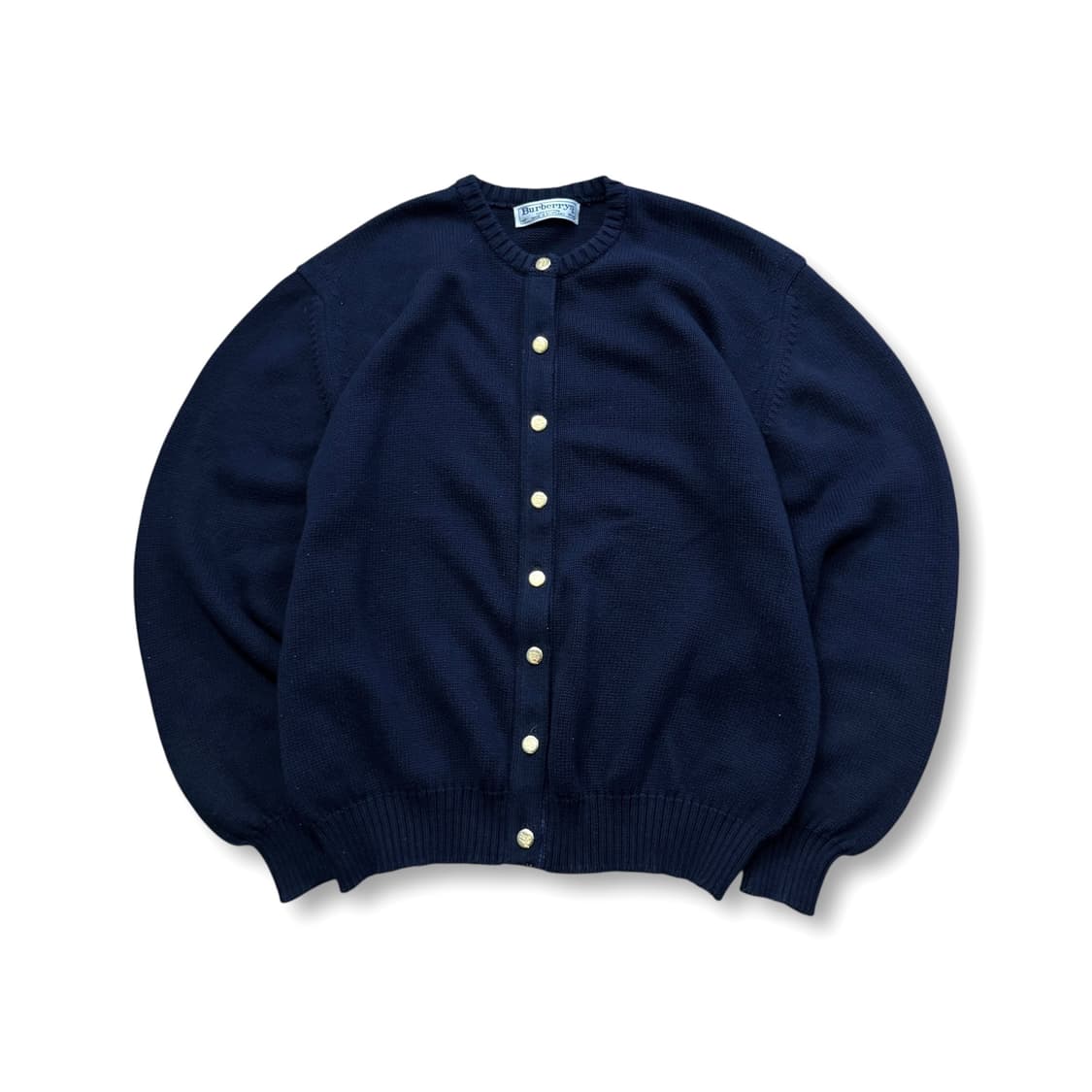 버버리 금장 버튼 네이비 코튼 가디건 상품이미지1