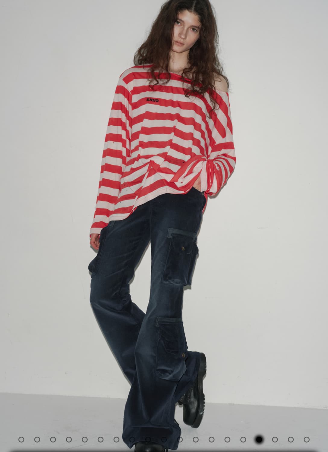 seo 에스이오 서울 코듀로이 카고 플레어 팬츠 네이비 2사이즈 상품이미지1