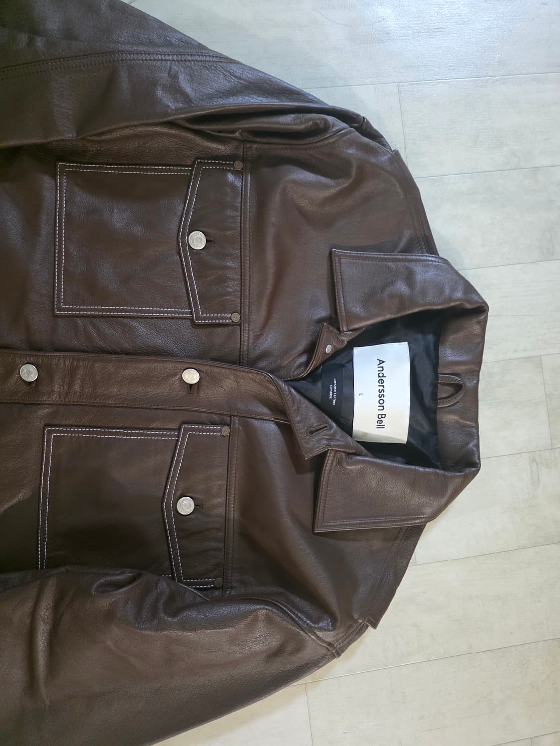 앤더슨벨 브라이언 리얼 레더 자켓 L 상품이미지3