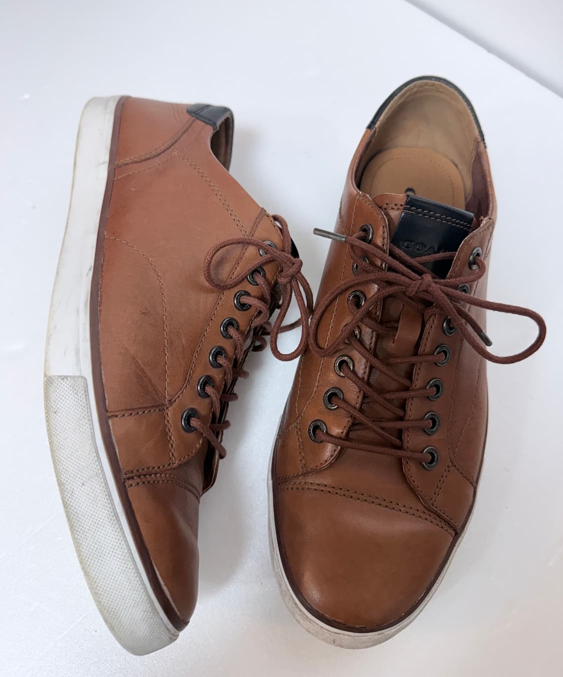 코치 COACH 가죽 스니커즈 브라운 280 상품이미지3