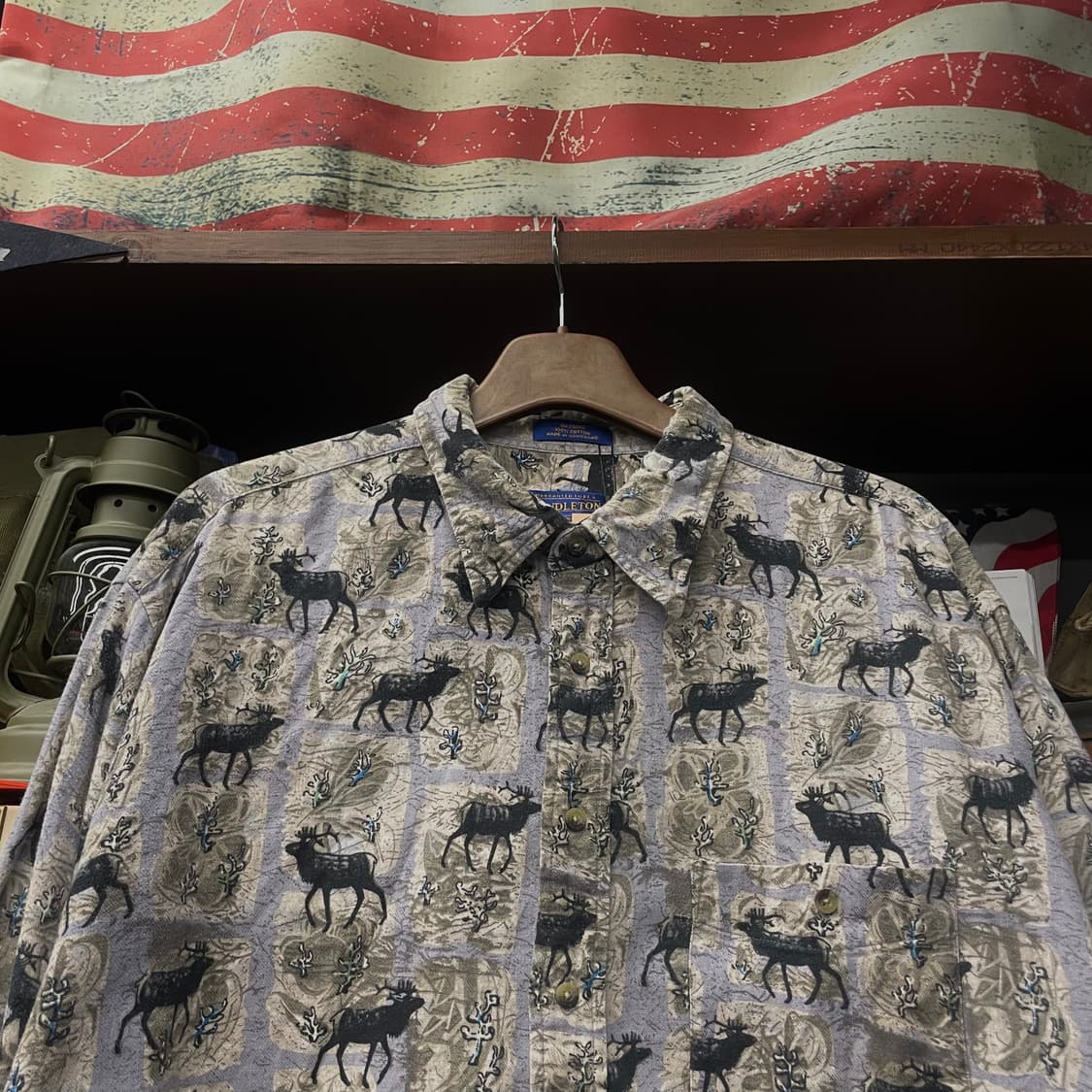 펜들턴 빈티지 순록 애니멀 패턴 플란넬 버튼업 셔츠 N295 상품이미지3